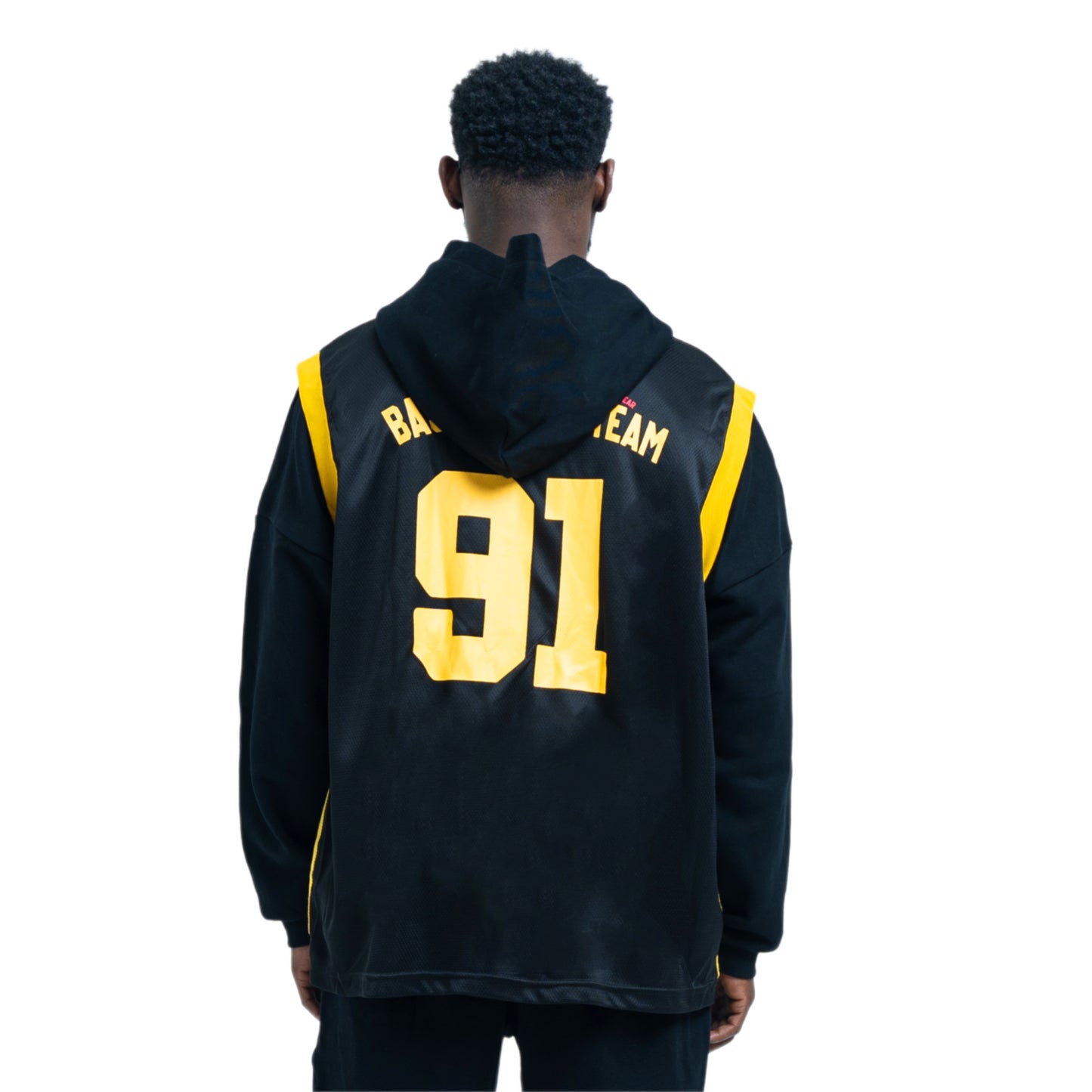 DOUBLE LAYER JERSEY - BLACK HOODIE