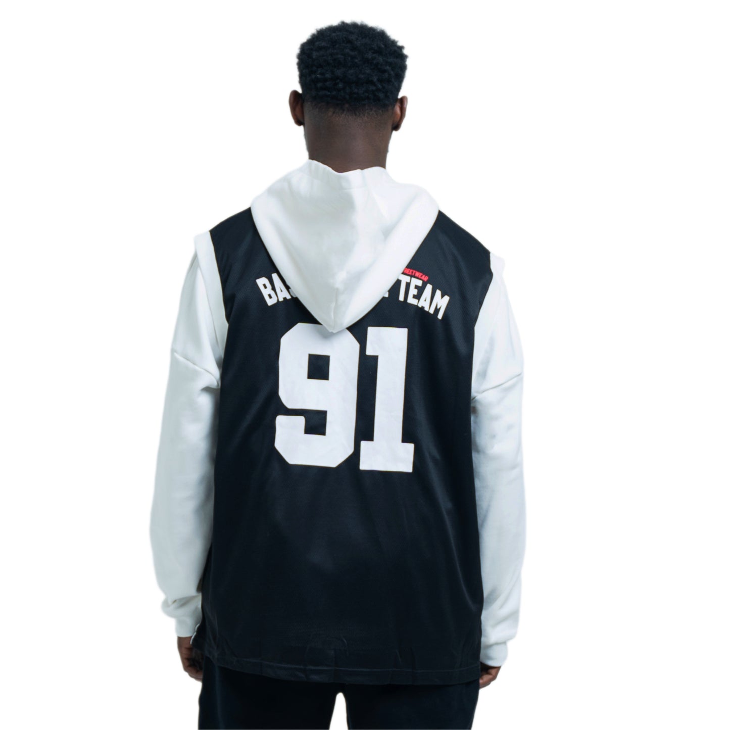 DOUBLE LAYER JERSEY - WHITE HOODIE